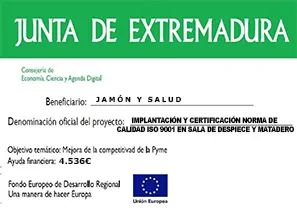 Ayuda junta de Extremadura Jamón y Salud
